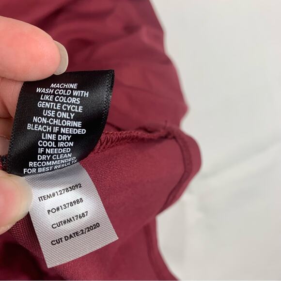 Torrid size 0 large 12 Red A-Line faux Wrap Midi Dress knee length wine - Picture 10 of 13